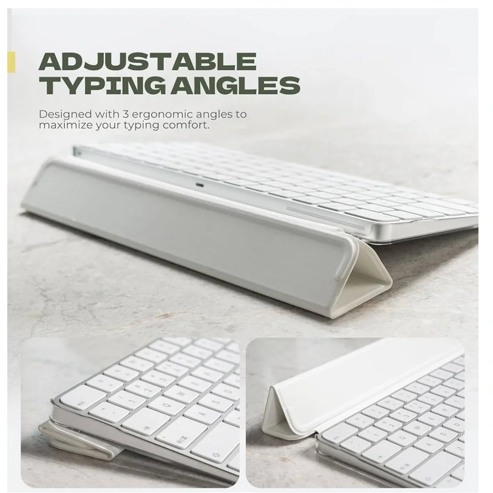 White Leather Keyboard Case for Apple MAGIC Keyboard with TOUCH ID 2024-2021